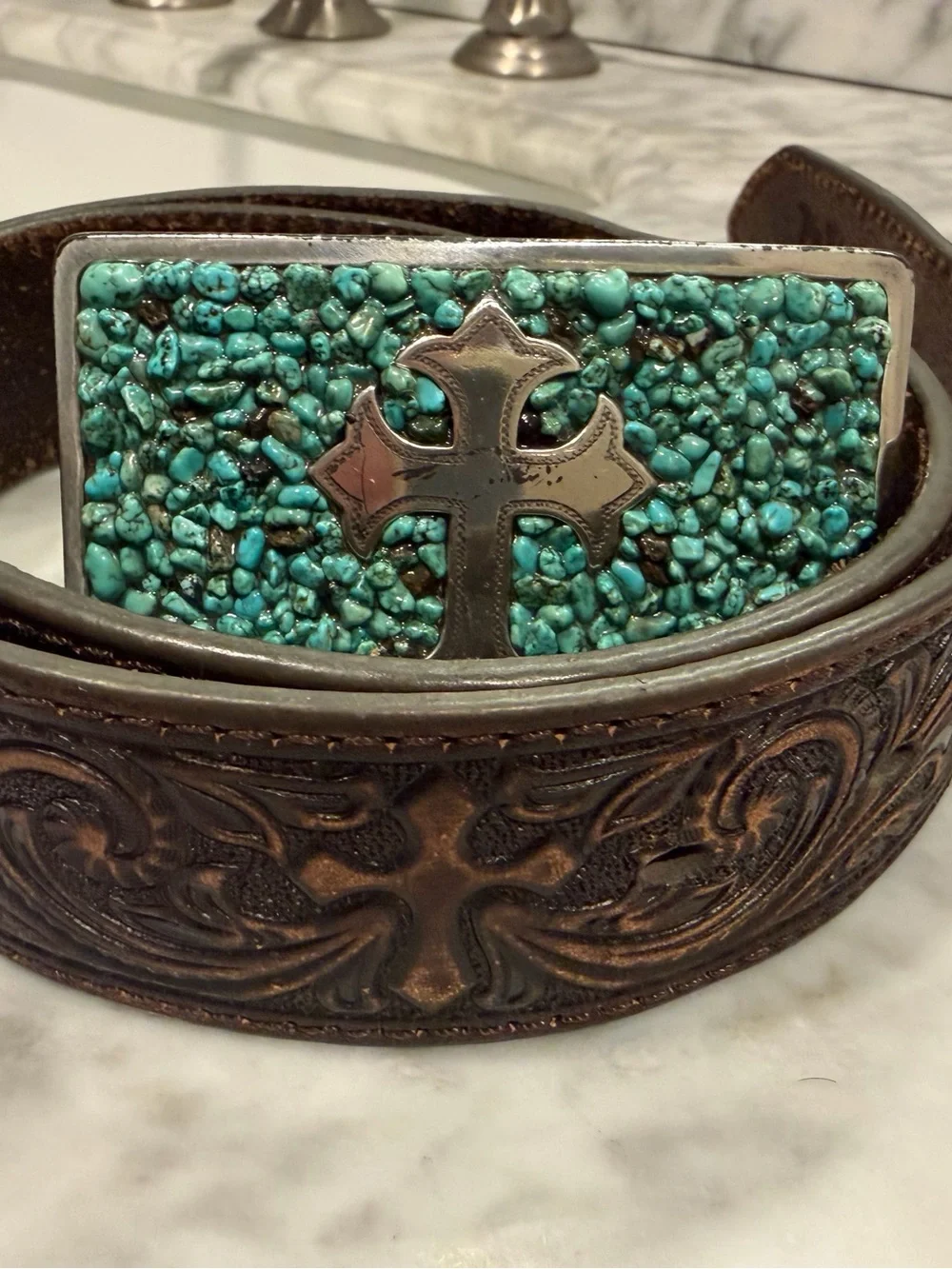 Turquoise Cross Women’s Belt - Picture 5 of 5
